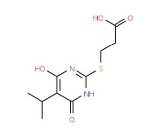 3-(4-Hydroxy-5-isopropyl-6-oxo-1,6-dihydro-pyrimidin-2-ylsulfanyl)-propionic acid (CAS 337499-88-4) - chemical structure imag