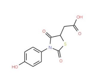 [3-(4-Hydroxy-phenyl)-2,4-dioxo-thiazolidin-5-yl]-acetic acid - chemical structure image