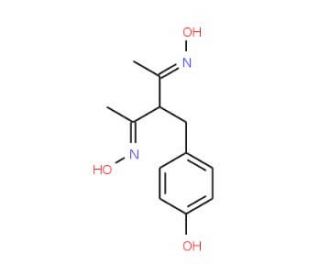 3-(4-Hydroxybenzyl)-2,4-pentanedione dioxime - chemical structure image
