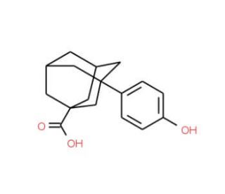 3-(4-hydroxyphenyl)adamantane-1-carboxylic acid (CAS 56531-55-6) - chemical structure image