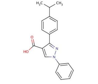 3-(4-isopropylphenyl)-1-phenyl-1H-pyrazole-4-carboxylic acid - chemical structure image