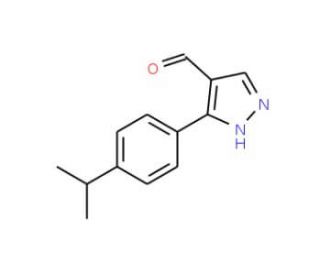 3-(4-Isopropylphenyl)-1H-pyrazole-4-carbaldehyde - chemical structure image