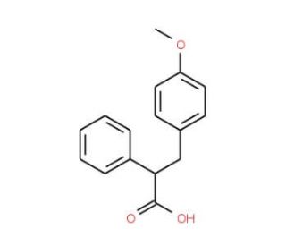 3-(4-Methoxy-phenyl)-2-phenyl-propionic acid (CAS 4314-68-5) - chemical structure image