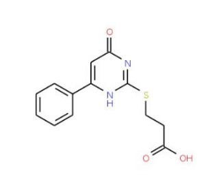3-(4-Oxo-6-phenyl-1,4-dihydro-pyrimidin-2-ylsulfanyl)-propionic acid - chemical structure image