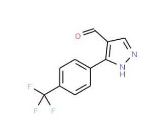 3-[4-(Trifluoromethyl)phenyl]-1H-pyrazole-4-carboxaldehyde (CAS 306936-65-2) - chemical structure image