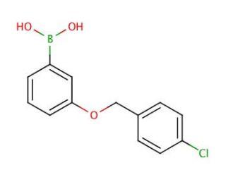 3-(4&prime;-Chlorobenzyloxy)phenylboronic acid (CAS 870778-90-8) - chemical structure image