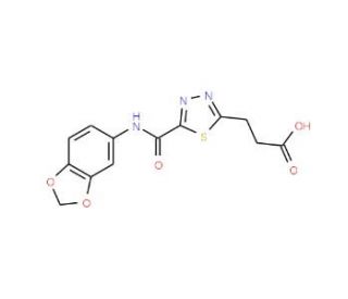 3-{5-[(1,3-Benzodioxol-5-ylamino)carbonyl]-1,3,4-thiadiazol-2-yl}propanoic acid - chemical structure image