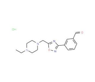 3-{5-[(4-Ethylpiperazin-1-yl)methyl]-1,2,4-oxadiazol-3-yl}benzaldehyde hydrochloride - chemical structure image