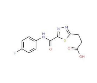 3-(5-{[(4-Fluorophenyl)amino]carbonyl}-1,3,4-thiadiazol-2-yl)propanoic acid - chemical structure image