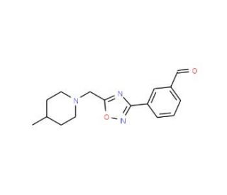 3-{5-[(4-Methylpiperidin-1-yl)methyl]-1,2,4-oxadiazol-3-yl}benzaldehyde - chemical structure image