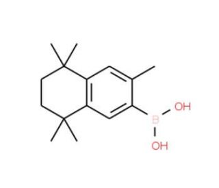 3,5,5,8,8-Pentamethyl-5,6,7,8-tetrahydronaphthalen-2-boronic acid (CAS 169126-64-1) - chemical structure image