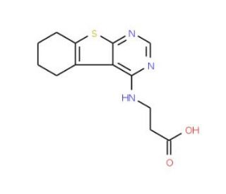 3-(5,6,7,8-Tetrahydro-benzo[4,5]thieno-[2,3-d]pyrimidin-4-ylamino)-propionic acid - chemical structure image