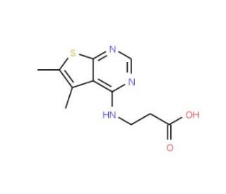 3-(5,6-Dimethyl-thieno[2,3-d]pyrimidin-4-ylamino)-propionic acid - chemical structure image