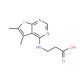 3-(5,6-Dimethyl-thieno[2,3-d]pyrimidin-4-ylamino)-propionic acid - chemical structure image