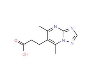 3-(5,7-Dimethyl-[1,2,4]triazolo[1,5-a]pyrimidin-6-yl)-propionic acid (CAS 842955-63-9) - chemical structure image
