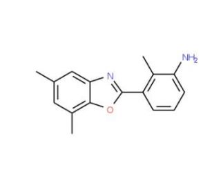 3-(5,7-Dimethyl-benzooxazol-2-yl)-2-methyl-phenylamine - chemical structure image