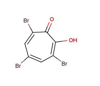 3,5,7-tribromo-2-hydroxycyclohepta-2,4,6-trien-1-one (CAS 363-67-7) - chemical structure image