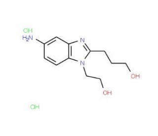 3-[5-Amino-1-(2-hydroxy-ethyl)-1H-benzoimidazol-2-yl]-propan-1-ol dihydrochloride - chemical structure image