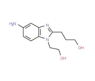 3-[5-Amino-1-(2-hydroxy-ethyl)-1H-benzoimidazol-2-yl]-propan-1-ol - chemical structure image