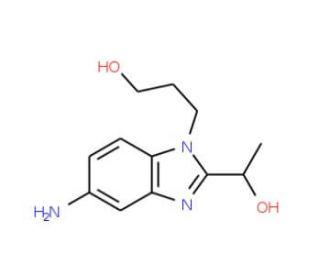 3-[5-Amino-2-(1-hydroxy-ethyl)-benzoimidazol-1-yl]-propan-1-ol - chemical structure image