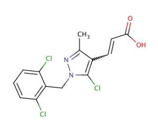 3-[5-chloro-1-(2,6-dichlorobenzyl)-3-methyl-1H-pyrazol-4-yl]acrylic acid - chemical structure image