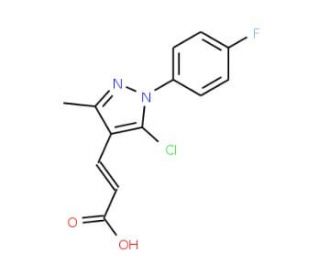 3-[5-chloro-1-(4-fluorophenyl)-3-methyl-1H-pyrazol-4-yl]acrylic acid - chemical structure image