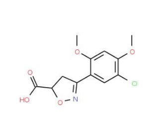 3-(5-Chloro-2,4-dimethoxyphenyl)-4,5-dihydroisoxazole-5-carboxylic acid - chemical structure image