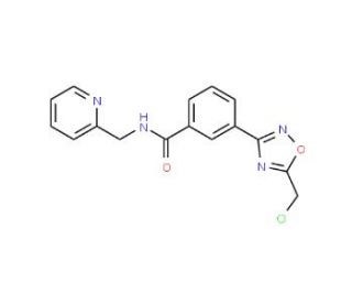 3-[5-(Chloromethyl)-1,2,4-oxadiazol-3-yl]-N-(pyridin-2-ylmethyl)benzamide - chemical structure image