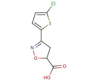 3-(5-chlorothiophen-2-yl)-4,5-dihydro-1,2-oxazole-5-carboxylic acid - chemical structure image