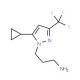 3-[5-Cyclopropyl-3-(trifluoromethyl)-1H-pyrazol-1-yl]propan-1-amine (CAS 925580-00-3) - chemical structure image