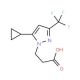 3-[5-Cyclopropyl-3-(trifluoromethyl)-1H-pyrazol-1-yl]propanoic acid (CAS 956394-41-5) - chemical structure image