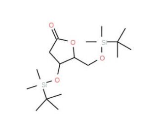 3,5-Di-O-(tert-butyldimethylsilyl)-2-deoxy-D-ribono-1,4-lactone (CAS 83159-91-5) - chemical structure image