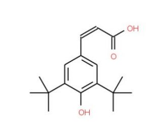 3,5-Di-tert-butyl-4-hydroxycinnamic acid (CAS 22014-01-3) - chemical structure image