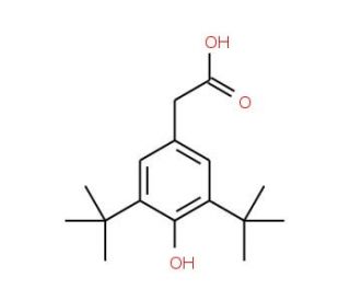 3,5-Di-tert-butyl-4-hydroxyphenylacetic acid (CAS 1611-03-6) - chemical structure image