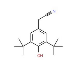 3,5-Di-tert-butyl-4-hydroxyphenylacetonitrile (CAS 1611-07-0) - chemical structure image
