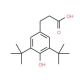 Estrutura molecular do 3,5-Di-tert-butyl-4-hydroxyphenylpropionic acid, Número CAS: 20170-32-5 3,5-Di-tert-butyl-4-hydroxyphenylpropionic acid (CAS 20170-32-5) - chemical structure image