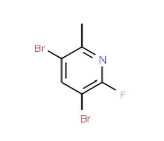 3,5-Dibromo-2-fluoro-6-methylpyridine (CAS 632628-07-0) - chemical structure image