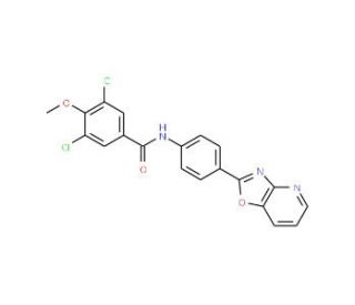 3,5-Dichloro-4-methoxy-N-(4-oxazolo[4,5-b]-pyridin-2-yl-phenyl)-benzamide - chemical structure image