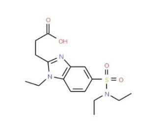3-(5-Diethylsulfamoyl-1-ethyl-1H-benzoimidazol-2-yl)-propionic acid - chemical structure image