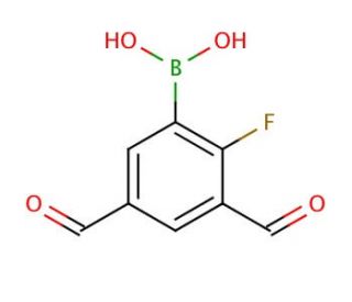 3,5-Diformyl-2-fluorophenylboronic acid (CAS 870778-85-1) - chemical structure image