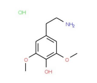 3,5-Dimethoxy-4-hydroxyphenethylamine hydrochloride (CAS 2176-14-9) - chemical structure image