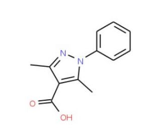 3,5-Dimethyl-1-phenyl-1H-pyrazole-4-carboxylic acid (CAS 61226-19-5) - chemical structure image