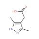(3,5-dimethyl-1H-pyrazol-4-yl)acetic acid (CAS 32701-75-0) - chemical structure image