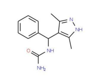 [(3,5-Dimethyl-1H-pyrazol-4-yl)-phenyl-methyl]-urea - chemical structure image