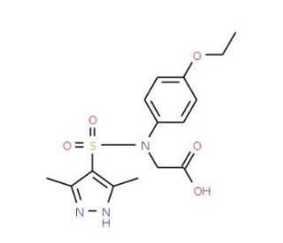 [[(3,5-Dimethyl-1H-pyrazol-4-yl)sulfonyl]-(4-ethoxyphenyl)amino]acetic acid - chemical structure image