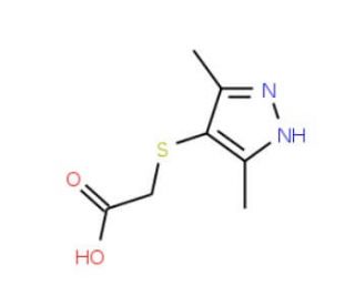 [(3,5-dimethyl-1H-pyrazol-4-yl)thio]acetic acid - chemical structure image