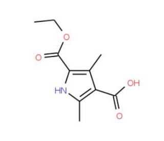 3,5-Dimethyl-1H-pyrrole-2,4-dicarboxylic acid 2-ethyl ester (CAS 5408-10-6) - chemical structure image