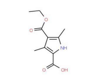 3,5-Dimethyl-1H-pyrrole-2,4-dicarboxylic acid4-ethyl ester (CAS 5442-91-1) - chemical structure image