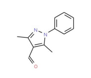 3,5-Dimethyl-4-formyl-1-phenylpyrazole (CAS 22042-79-1) - chemical structure image