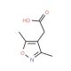 (3,5-dimethylisoxazol-4-yl)acetic acid (CAS 2510-27-2) - chemical structure image